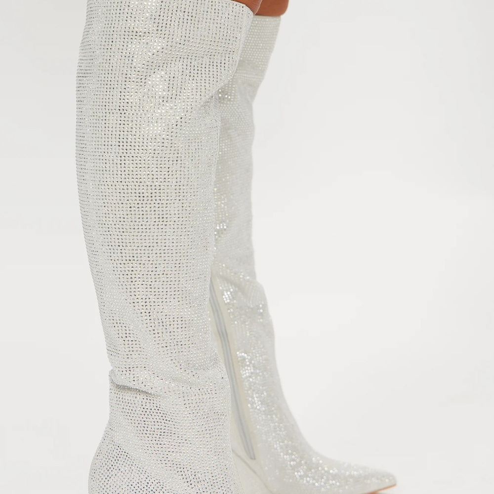 Fashion Nova Rhinestone Heeled Boots - Picture 3 of 5